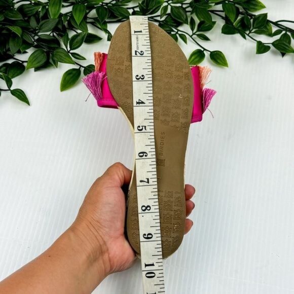 Birdies multy Color block Fringe Sangria Sandals 7 - Picture 9 of 12